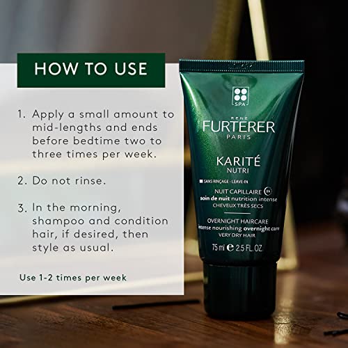 Rene Furterer KARTIE NUTRI Intense Nourishing Overnight Care, No-Rinse Treatment, Shea Oil, Shea Butter, 2.5 oz.