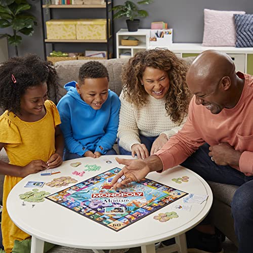 Monopoly: Disney's The Little Mermaid Edition Board Game, 2-6 Players for Family and Kids Ages 8+, with 6 Themed Monopoly Tokens (Amazon Exclusive)