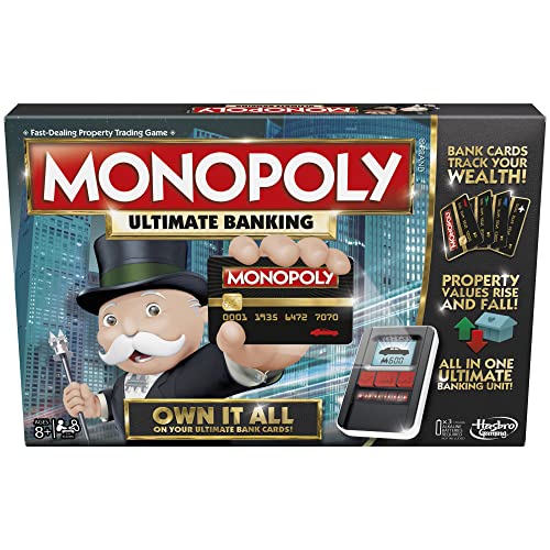 Monopoly Ultimate Banking Edition Board Game for Families and Kids Ages 8 and Up, Electronic Banking Unit (Amazon Exclusive)