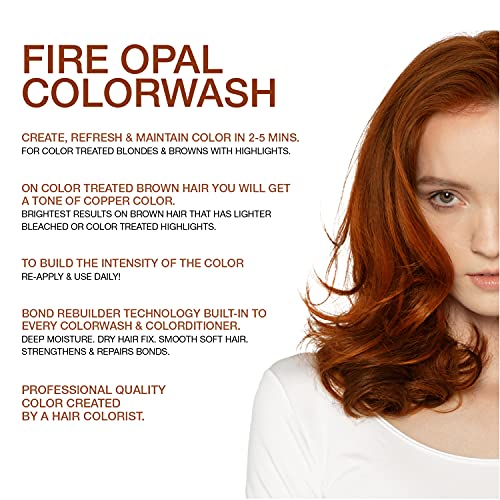 Celeb Luxury Gem Lites Colorwash, Professional Semi-Permanent Hair Color Depositing Shampoo, Fire Opal, 8.25 Fl Oz (Pack of 1)
