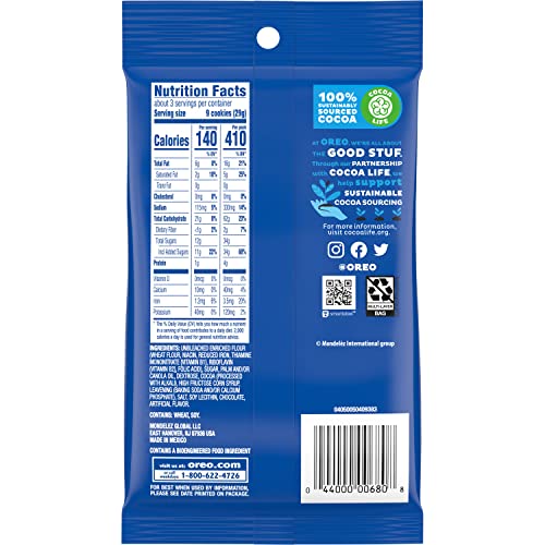 OREO Mini Chocolate Sandwich Cookies, 12 -3 oz Big Bags