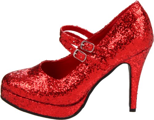 Ellie Shoes Women's 421-Jane-G Maryjane Pump,Red Glitter,7 M US