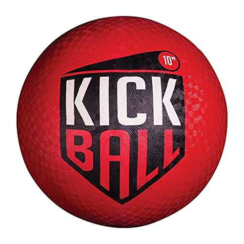 Franklin Sports Rubber Kickball - Kids Playground Ball for Dodgeball + Kickball - 10' Bouncy Ball for Outdoor Games - Red