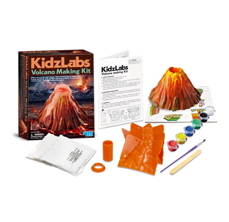 4M KidzLabs Volcano Making Kit, DIY Science Kit STEM, For Boys and Girls Ages 8+