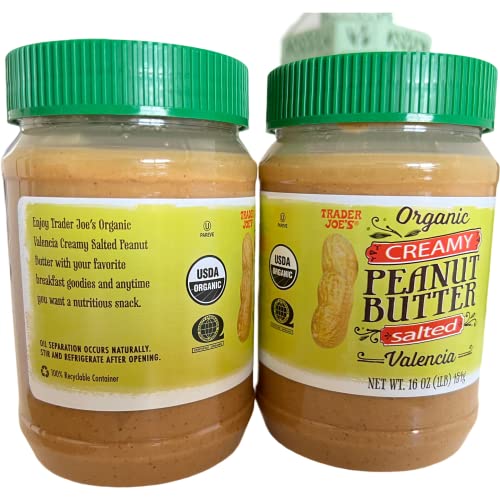 Trader Joe's Organic Peanut Butter Creamy Salted Valencia 1 lb (CASE OF 2)