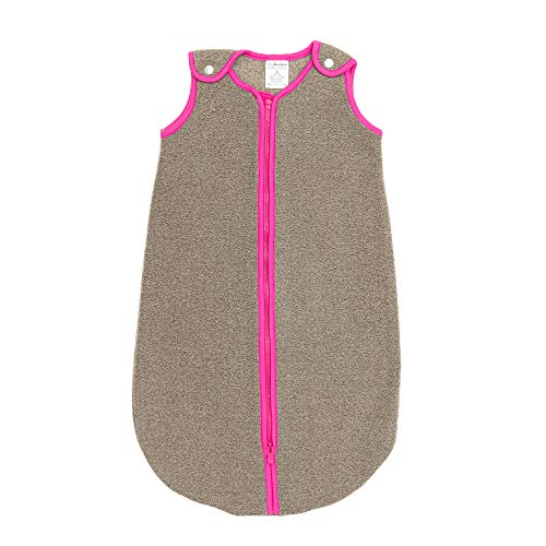baby deedee Sleep Nest Fleece Baby Sleeping Bag, Mocha, Hot Pink, 0-6 Month, Mocha Hot Pink