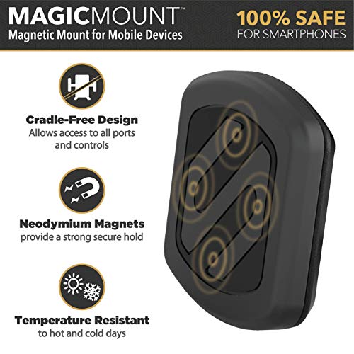 Scosche MAGVM2B Magnetic Cell Phone Holder Mount For Car - Universal With All Devices - Car Phone Air Vent Mount