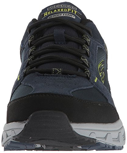 Skechers Men's Oak Canyon Oxford, Navy/Lime, 8