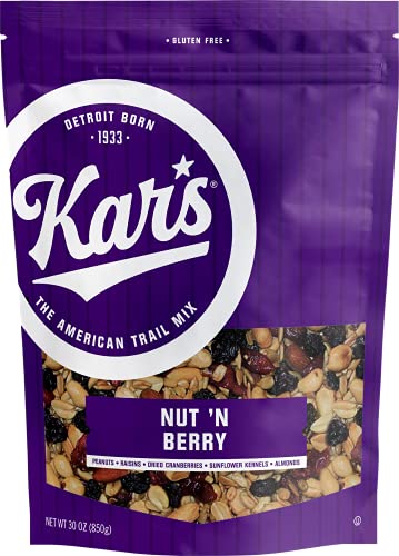 Kar’s Nuts Nut ‘N Berry Trail Mix, 30 oz - Resealable Pouch (Pack of 1) - No Salt Added Snack Mix for Long-Lasting Energy