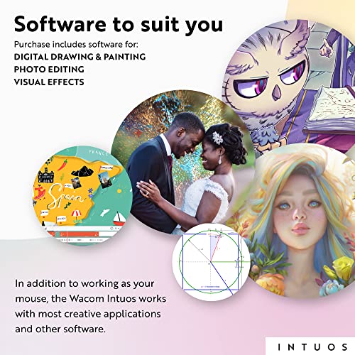 Wacom Intuos Small Bluetooth Graphics Drawing Tablet, Portable for Teachers, Students and Creators, 4 Customizable ExpressKeys, Compatible with Chromebook Mac OS Android and Windows - Pistachio