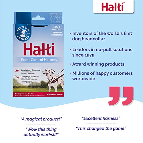 HALTI Front Control Harness, Size Medium, Bestselling Professional Dog Harness to Stop Pulling on the Lead, Easy to Use, Anti-Pull Training Aid, Front Leading No Pull Harness for Medium Dogs