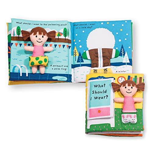 Melissa and Doug Soft Activity Baby Book - What Should I Wear? - Sensory Travel Toys, Dress Up Doll For Babies And Toddlers