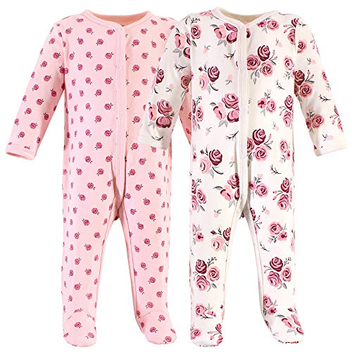 Hudson Baby Unisex Baby Cotton Sleep and Play Rose, 6-9 Months
