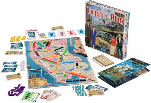 Ticket to Ride New York Board Game | Train Route-Building Strategy Game | Fun Family Game for Kids and Adults | Ages 8+ | 2-4 Players | Average Playtime 10-15 Minutes | Made by Days of Wonder