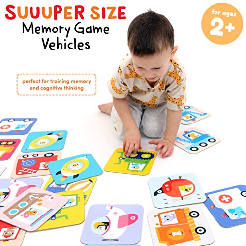 Banana Panda - Suuuper Size Memory Game Vehicles - Educational Matching Activity for Kids Ages 2 Years +