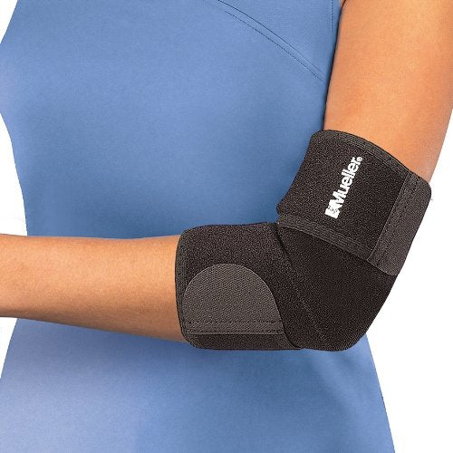 Mueller Sports Medicine Adjustable Elbow Support Sleeve, For Men and Women, Black, One Size