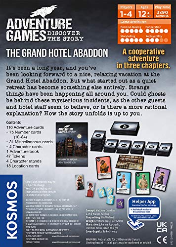 Adventure Games: The Grand Hotel Abaddon - A Kosmos Game from Thames and Kosmos | Collaborative, Replayable Storytelling Gaming Experience for 2 to 4 Players Ages 12+, Grey