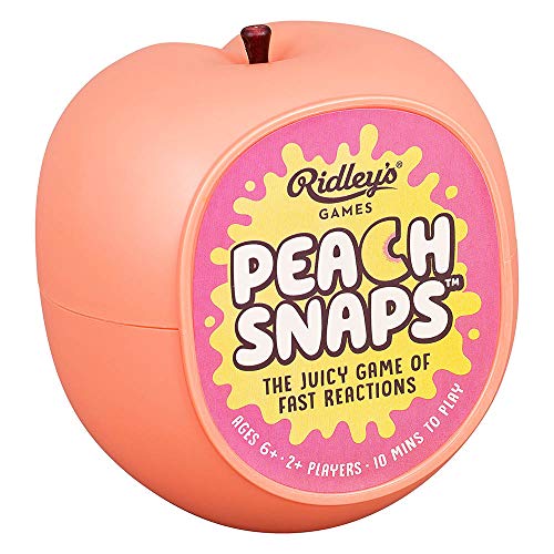 Ridley's Peach Snaps! Fun Card Game for Families, Action-Packed, Fast-Paced Game for 2+ Players, Includes Game Cards and Unique Peach-Shaped Storage Case, Simple Card Game for Kids Ages 6+, 1 ea
