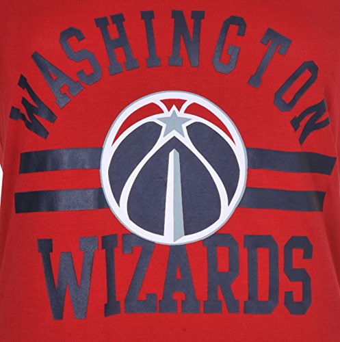 Ultra Game NBA Washington Wizards Womens Box Out Varsity Stripe Tee Shirt, Team Color, Large