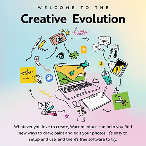 Wacom Intuos Small Bluetooth Graphics Drawing Tablet, 4 Customizable ExpressKeys, Portable for Teachers, Students and Creators, Compatible with Chromebook Mac OS Android and Windows - Black