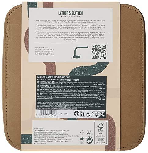 The Body Shop Lather and Slather Shea Body Care Gift Set, for Dry Skin, Vegan