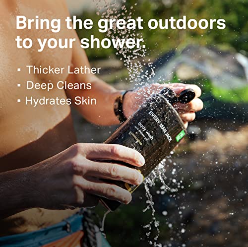 Every Man Jack Nourishing Amber + Sandalwood Mens Body Wash for All Skin Types - Cleanse, Nourish, and Hydrate Skin with Naturally Derived Coconut, Glycerin - 2 Bottles