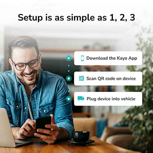 Kayo Business Fleet, GPS Tracker for Vehicles, 4G LTE and 5G, Real-Time GPS Tracking, 14-Day Free Trial, Simple Activation, Simple Plug-in Car GPS Tracker - 1 Pack