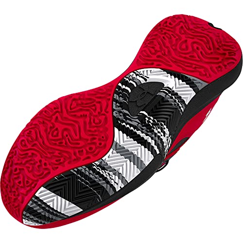 Under Armour Unisex Lockdown 6 Basketball Shoe, (600) Red/Black/White, 10.5 US Men