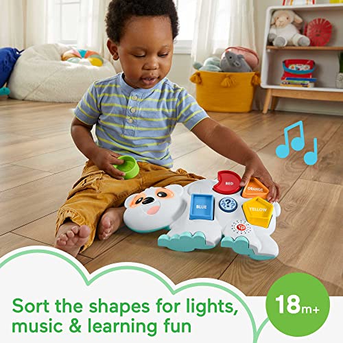 Fisher-Price Linkimals Toddler Learning Toy Puzzlin’ Shapes Polar Bear With Interactive Lights and Music For Ages 18+ Months, Multicolor