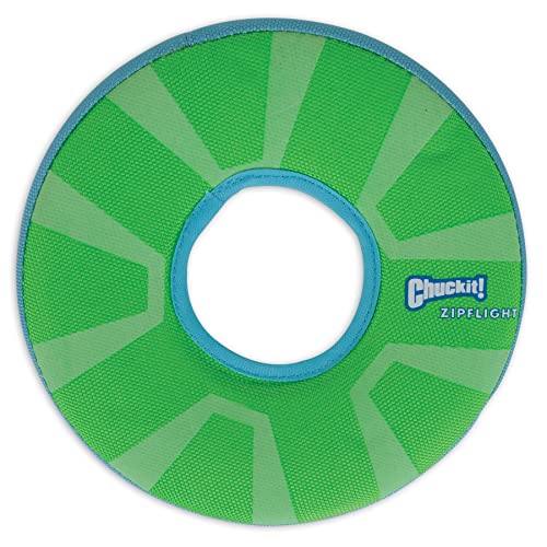 ChuckIt! Zipflight Flyer Dog Frisbee Toy Floats; Gentle On Dog's Teeth And Gums; Glow In The Dark Medium
