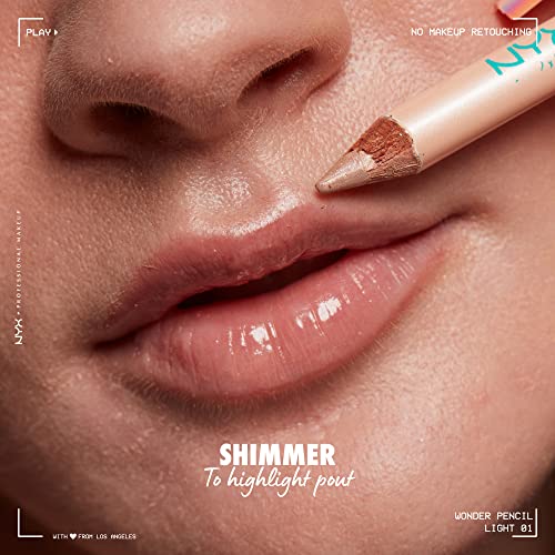 NYX PROFESSIONAL MAKEUP Wonder Pencil, Multi-Use Micro Highlighter and Concealer Stick - Light