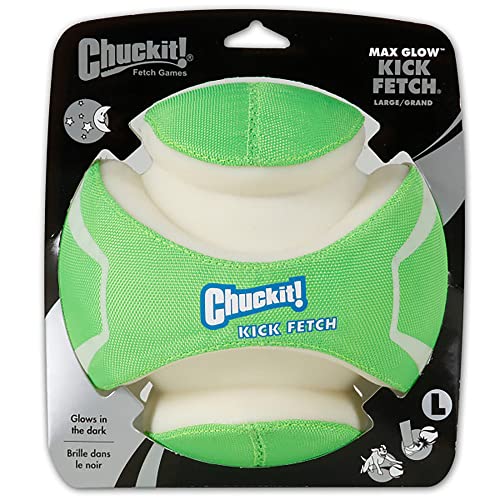 Chuckit! Kick Fetch Max Glow Ball, Large (8 Inch) Glow in the Dark Dog Toy