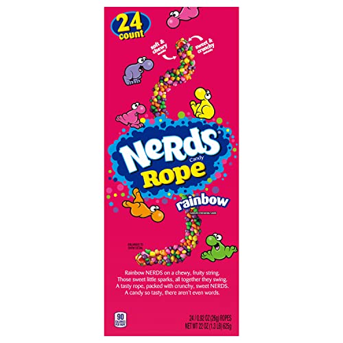 Nerds Rope Candy, Rainbow, 0.92ounce (Pack of 24)