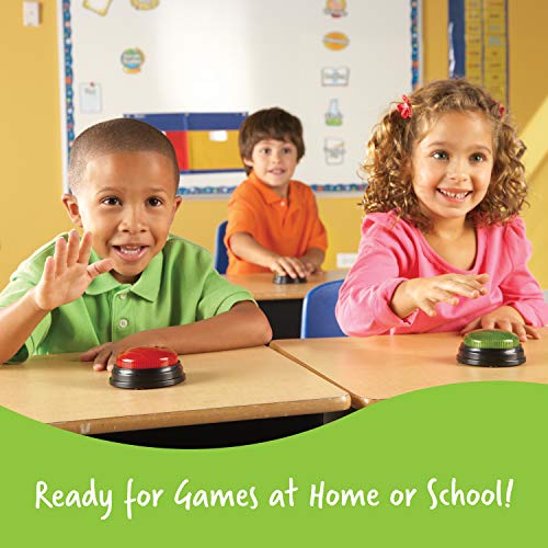 Learning Resources Lights and Sounds Buzzers, Game Show and Classroom Buzzers, Family Game Night, Game Show Buzzers, Classroom Accessories, Set of 4, Ages 3+