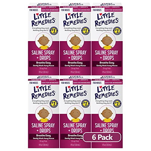 Little Remedies Saline Spray and Drops | Safe for Newborns | 1 Fl Oz (Pack of 6)