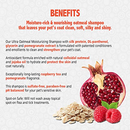 Veterinary Formula Solutions Ultra Oatmeal Moisturizing Shampoo for Dogs, 17 oz. – Moisture-Rich Nourishing Shampoo – Leaves Coat Clean, Soft, Silky, Shiny – Long-Lasting Fragrance (FG01210)