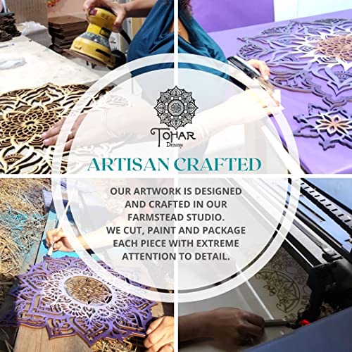 Mandala Wood Decor, Tribal Indian Art, Bohemian Ethnic New Home Office Décor, Living Room Wall Hanging, Modern Morrocan Handmade Unique Geometric Housewarming Gift