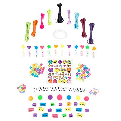 Just My Style Emoticon Message Beads, DIY 20+ Custom Accessories Using Symbols Alphabet Letters and Emojis, Great for Sleepover and Girls Night, Perfect Weekend Activity For Kids Ages 6, 7, 8, 9