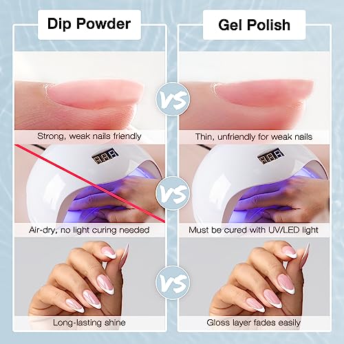 REDNEE 21 Pcs Fast Dry Dip Powder Nail Kit Starter - 12 Colors Mermaid Collection Purple Green Glitter Dipping Powder Nail Art Set for Salon Party No LED Nail Lamp Needed RE35