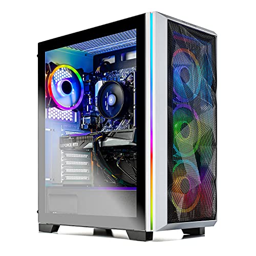 Skytech Chronos Gaming PC Desktop - AMD Ryzen 5 5600X 3.7GHz, RTX 3070 8GB, 16GB DDR4 3200, 1TB NVME, 650W Gold PSU, Windows 10 Home 64-bit, AC WiFi, White