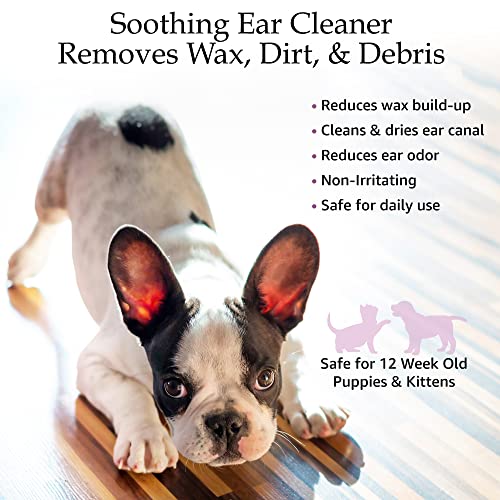 Prime Paws Ear Cleansing Solution for Dogs and Cats - Pet Ear Cleaner Removes Odor and Wax - Deodorizing Dog Ear Cleaner Solution with Aloe and Vitamins - Sweet Pea and Vanilla Scent - 8 oz
