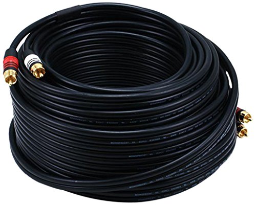 Monoprice Premium RCA Cable - 75 Feet - Black | 2 RCA Plug to 2 RCA Plug, Male to Male, 22AWG