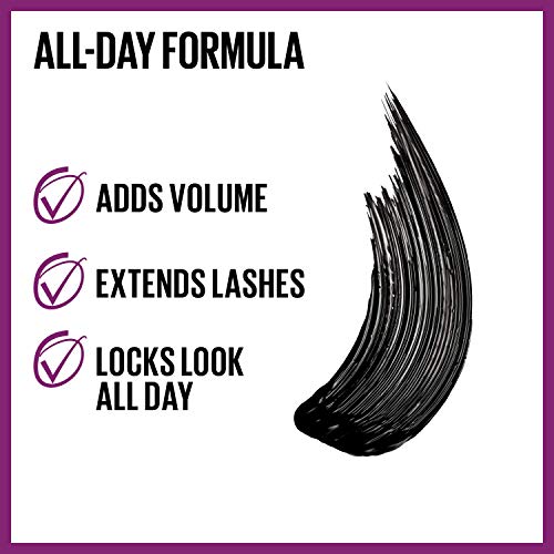 Maybelline The Falsies Lash Lift Washable Mascara Volumizing, Lengthening, Lifting, Curling, Multiplying, Eye Makeup, Very Black, 1 Count
