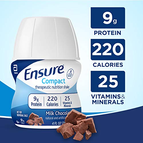 Ensure Compact Nutrition Shake with 9g of Protein and 25 Vitamins and Minerals, Milk Chocolate, 4 Fl Oz (Pack of 24)