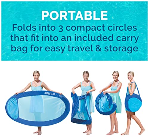 Kelsyus Spring Float Hammock Pool Lounge Chair, Light Blue