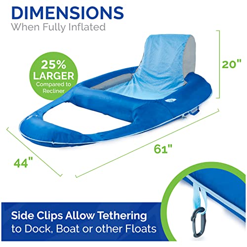 Kelsyus Premium Floating Lounger XL with Fast Inflation, Inflatable Recliner Chair, Lake and Pool Float for Adults with Cup Holder, Amazon Exclusive