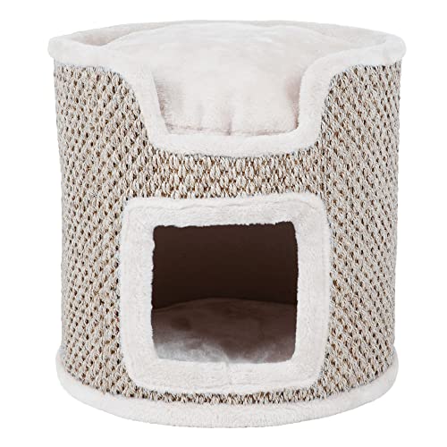 TRIXIE Ria Cat Condo with Padded Cushion on Top, Sisal Scratching Surface
