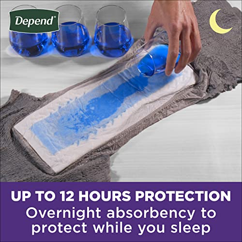 Depend Night Defense Adult Incontinence Underwear for Men, Disposable, Overnight, Large, Grey, 56 Count, Packaging May Vary
