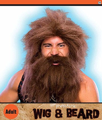 Rubie's mens Characters Caveman Beard and Set Wig, Brown, One Size Party Supplies, Brown, One Size US