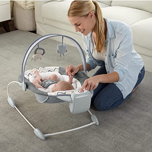 Ingenuity SmartBounce Automatic Baby Bouncer Seat with White Noise, Music, Toy Bar and 2 Plush Infant Toys, 0-6 Months Up to 20 lbs (Braden)